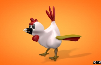 卡通公鸡C4D动物模型不是老母鸡