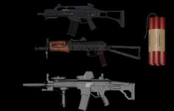 8ǹеC4Dģ 8 sets of firearms model