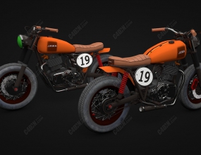 C4DĦгͨģ Motorcycle  Bike LOW-POLY Model