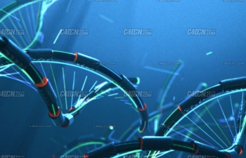 C4D+X-Particles粒子插件DNA动画工程 Tech DNA