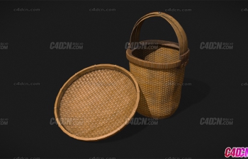 C4D뼰ģ Wicker bamboo bowl and basket