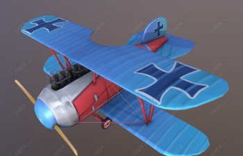 C4D̿ͨ˫ɻģ Albatros D.III Stylised Plane