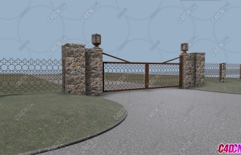 C4DĴͥԺΧǽģ Rusty Entrance Gate