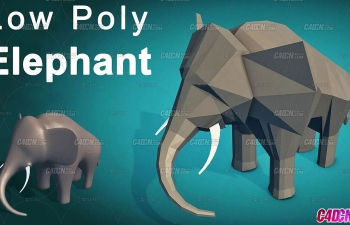 C4D;۴ģ̳ Low Poly Animal Modeling Elephant