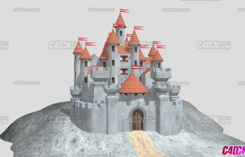 山坡城堡西方古代建筑模型