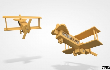 C4D模型 木飞机 工艺品 玩具