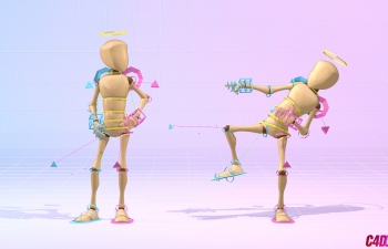 5组栏目包装小人玩偶机器人骨骼绑定C4D预设
