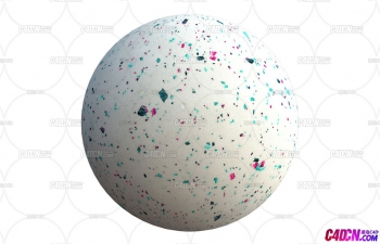 C4D材质球-乳白色水磨石蓝红碎花岩石贴图(4K分辨率)