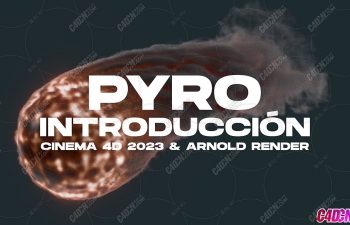 Cinema4D2023+Arnold渲染器使用Pyro烟火流体模块模拟火灾烟雾动画教程