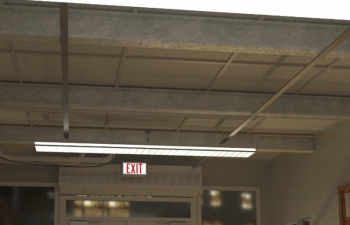 C4D模型 大楼大厦地下室停车场出口室内工程灯光材质渲染模型