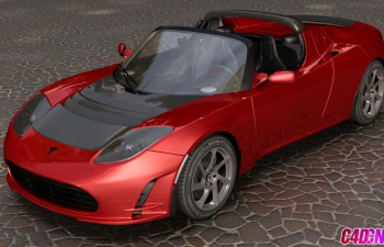 ˹綯ܳC4Dģ Tesla Roadster