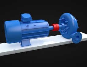 C4D水利工程机械电机抽水泵模型