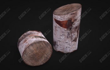 дʵԲľ׮C4Dģ Realistic log stump stump