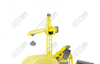 C4Dе豸ͯģ Children's toy model of tower crane mecha...