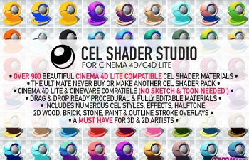 C4DԤ 900鳬C4DͨϸԤ Eyedesyn Cel Shader Studio for Cinem...