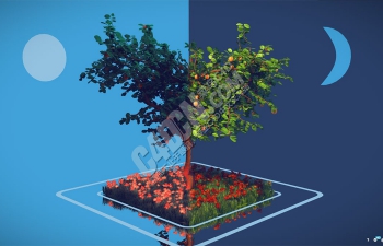 免费C4D橘子树植物模型