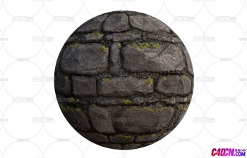 C4D古城墙古建筑材质球贴图素材(4K分辨率)