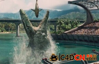 C4D沧龙模型含绑定Mosasaur