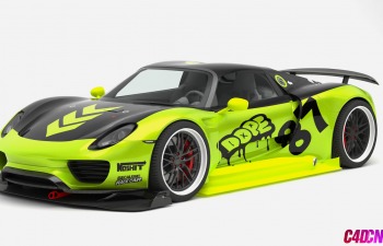 ʱ918ܳC4Dģ Porsche 918 luxury super sports car