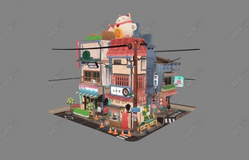 C4DСͨӽģͺ Little Tokyo 3D Model