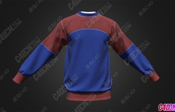 红蓝男士卫衣服装设计模型 Basic sweatshirt