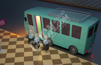Houdini卡通公交车低聚模型多边形建模绑定教程