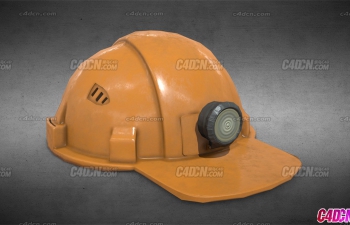 C4DֵͲİȫñͷģ Construction helmet with flashlight