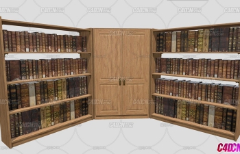 C4Dͼתģ Corner Bookcase Cabinet