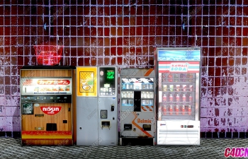 C4D饮料自动售卖机模型