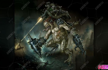 PS科幻恐怖生物角色设计机械身体元素搭配颜色设置教程下载