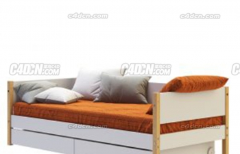 带抽屉的躺椅模型下载 nor daybed with drawers 90x200cm