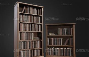 һһ׸C4Dģ Wooden Bookcases with Books