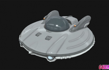 C4D科幻圆盘状UFO飞碟模型