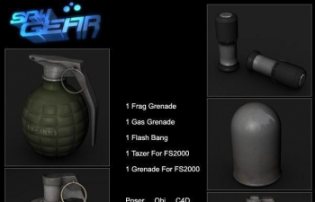 SpyGear-Set5: Grenades-Pack (Poser, Obj, C4D)