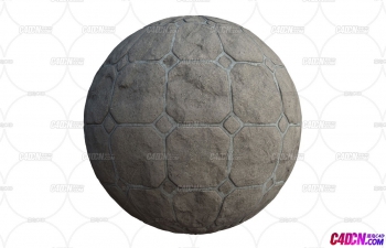 C4D材质球-粗糙花纹方砖地板路面贴图(4K分辨率)