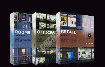 C4D建筑模型包-辦公室+商店+家庭住宅等