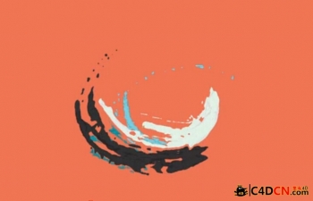 C4D二维Motion水彩涂抹笔刷效果 Eyedesyn Cel Shader Paint Logo Reveal