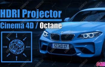 C4D+OC渲染器三维模型图片实景合成脚本预设 Cinema 4D Octane HDRI Projector V1.2