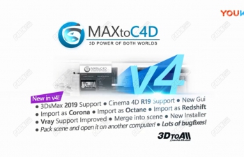 Cinema 4D经典导入MAX模型插件下载 MAXtoC4D v5.1 R15-R24