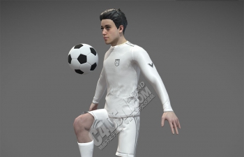 C4D足球运动员膝盖动画人物模型