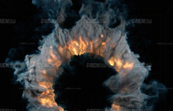C4D+X-ParticlesӲ ExplosiaFX Fire Portal