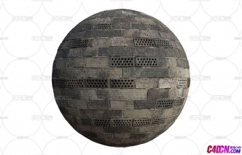 C4D材质球-空心砖建筑墙体贴图(4K分辨率)