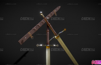 欧洲长剑十字剑武器模型 European long sword