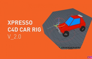 xpresso节点汽车绑定C4D预设 Xpresso car rig in c4d V2.0
