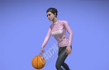 C4D打篮球的女人模型(包含骨骼绑定不含动画)