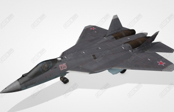 Sukhoi SU57战斗机飞机C4D模型[含飞行员]