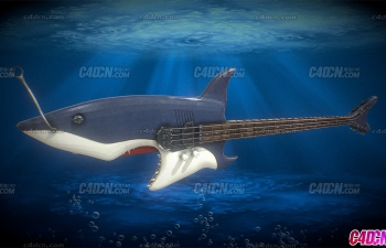 鲨鱼低音吉他模型 Shark bass guitar