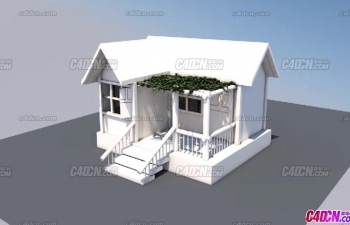 C4D拐角型度假小屋建筑建模教程