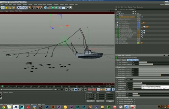 C4D Xpresso绑定小船钓鱼动画教程